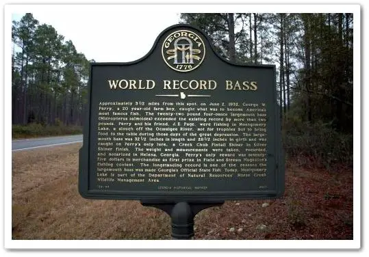 Lago donde se encontró el Black bass más grande del mundo